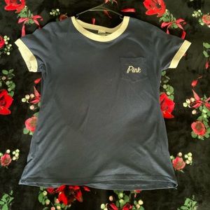 NAVY SHORT-SLEEVED TEE BY PINK